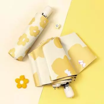 Полностью автоматический женский солнцезащитный зонт с защитой от ультрафиолета, складной милый зонтик от дождя, зонт двойного назначения