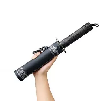 Полностью автоматический зонт 270т высокой плотности самурайский зонт, ветроустойчивый высококачественный складной зонт чёрный