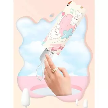 Полностью автоматический зонт для женщин, розовый кролик, защита от солнца, солнцезащитный зонт для использования как в солнечную, так и в дождливую погоду, складной мини-зонт