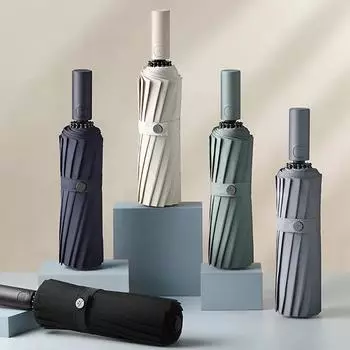 Полностью автоматический зонт мужской ветрозащитный дождевик женский Shine&Rain двойного назначения ретро армированный утолщенный зонт