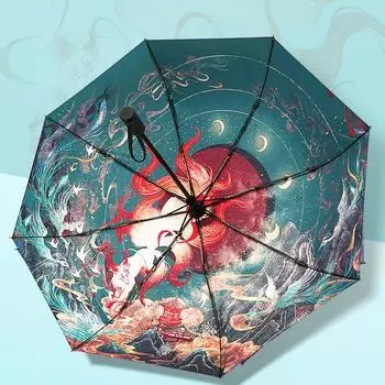 Полностью автоматический зонт, УФ-двойной пляжный ветровой зонт, большие женские зонты от солнца, солнцезащитный зонт от дождя и солнца