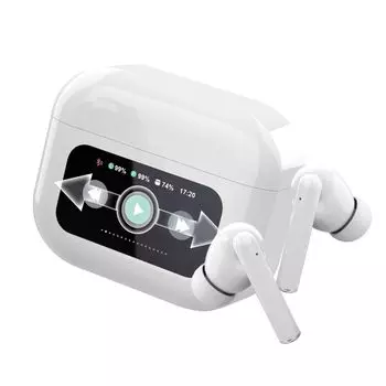 Полностью беспроводные наушники Bluetooth с сенсорным ЖК-дисплеем, высоким уровнем шумоподавления, разделением левого и правого каналов, сенсорным управлением, удобным автоматическим управлением, совместимым с iOS на японском языке