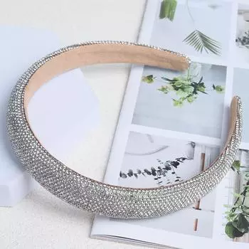 Полностью бриллиантовая губчатая повязка на голову супер блестящая высококлассная повязка на голову модные женские аксессуары для волос