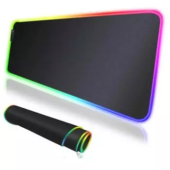 Полностью черный нескользящий игровой коврик для мыши RGB для ПК, ноутбука, геймера, большой/средний/маленький коврик для клавиатуры, коврик для мыши, резиновый коврик для стола random NO RGB