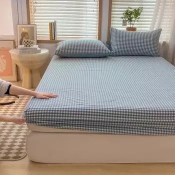 Полностью хлопчатобумажная, окрашенная хлопчатобумажная пряжа, защитная наматрасница, приятная для кожи, прочное покрывало, латексная подушка, чехол 150x200, 180x200, 160x200 2pc Pillowcase48x74