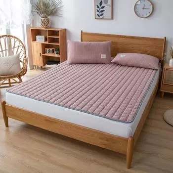 Полностью хлопковый четырехсезонный стеганый матрас из стираного хлопка, модный нескользящий матрас с татами в клетку, хлопковое постельное белье 90*200cm