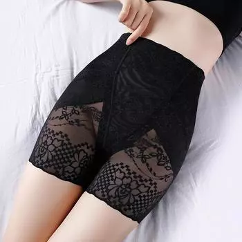 Полностью кружевные защитные трусики для женщин, утягивающие талию, утягивающие бедра, утягивающие талию, не завернутые края, летние тонкие трусики-трусы L