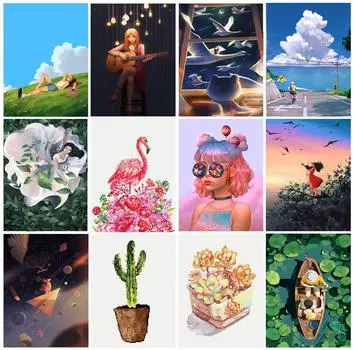 Полностью квадратный/круглый алмаз 5D DIY Алмазная картина Наслаждайтесь природными пейзажами Вышивка крестиком 5D персонаж украшение дома подарок Full Round 20X30CM красный