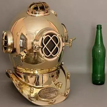 Полностью латунный антикварный шлем для дайвинга Mark V Boston ручной работы ВМС США