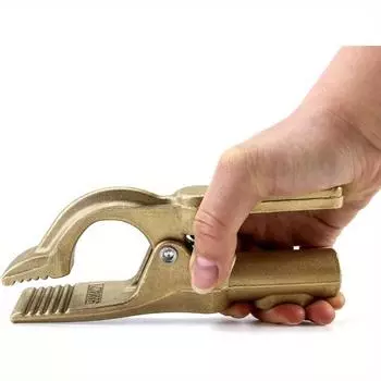 Полностью медные клещи заземления 500 А, зажим заземления типа «утиный клюв», сварочный держатель, утолщенный зажим заземления сварочного аппарата Полностью медные клещи заземления жёлтый