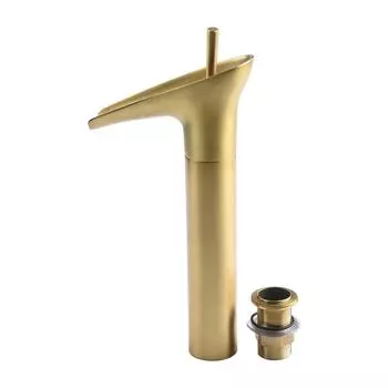 Полностью медный ретро-водопадный смеситель для раковины с горячей и холодной водой чёрный