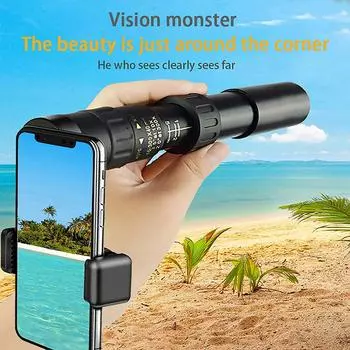 Полностью металлическая модель 10-300X40 с непрерывным зумом HD Bak4 полный оптический монокуляр для мобильного телефона фотобинокль