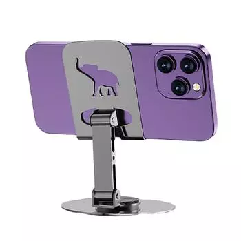 Полностью металлический держатель для мобильного телефона с вращением на 360 градусов, двухосевой складной универсальный кронштейн с возможностью регулировки под разными углами для iPhone iPad Heart
