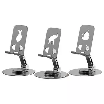 Полностью металлический держатель для мобильного телефона с вращением на 360 градусов, двухосевой складной многоугольный регулируемый для всех мобильных телефонов iPhone iPad Heart