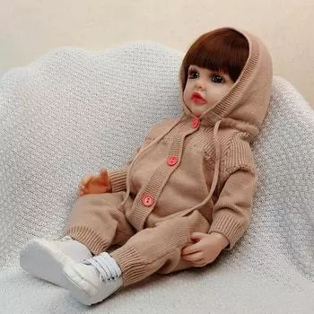 Полностью мягкая силиконовая кукла Reborn для маленьких девочек, игрушка 55 см, реалистичная принцесса для малышей, арт Bebe, подарки на день рождения для ребенка 55cm