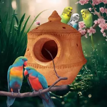 Полностью натуральное грязевое птичье гнездо, терморегулирующая клетка для птиц, гнездо для разведения, уличный подвесной домик для волнистых попугайчиков, неразлучников, воробьев, длиннохвостых попугаев