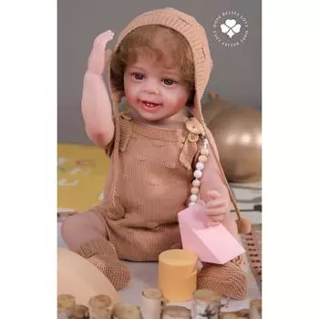 Полностью пластиковая кукла-перерождение, имитация пересадки волос с пудрой, кукла-подарок на праздник, сопутствующая кукла 45cm коричневый