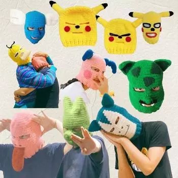 Полностью ручная вязка индейки ко Дню благодарения трехмерная милая рождественская теплая вязаная шапка Adult 54-60cm