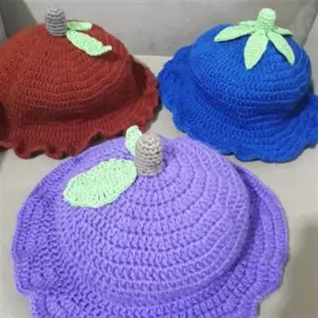 Полностью ручная вязка широкополой шапки с индивидуальным украшением в виде веревки для волос для взрослых Adult 56-59cm