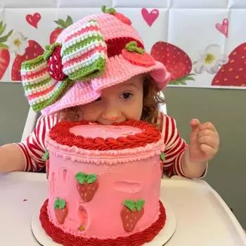 Полностью ручная вязка, взрослая шапка с плиссированным кружевом и оборками Children s (50-54cm)