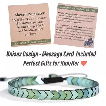 Полностью ручной работы натуральный гематитовый браслет минималистский мужской женский плетеный браслет регулируемый йога стрелы браслет ювелирные изделия подарок