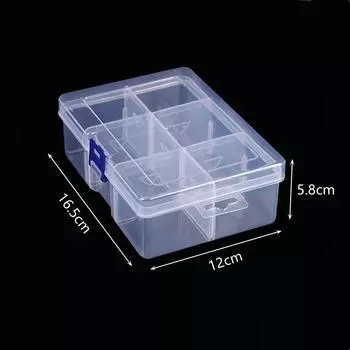 Полностью съемный большой прозрачный пластиковый органайзер с 6 отделениями, Инструменты, Ювелирные аксессуары, Рыболовные снасти из рисовой бумаги, Утолщенный контейнер