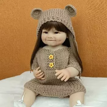 Полностью силиконовая детская виниловая игрушка Bebe, реалистичные куклы-реборн, реалистичная 50 см кукла для новорожденных девочек, игрушка-принцесса для малышей в подарок 55cm