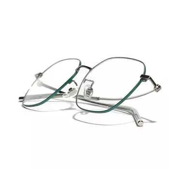 Полностью титановые большие квадратные синие очки в стиле ретро, простые плоские очки для женщин в ретро-оправе для мужчин серебряный