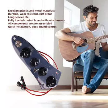 Полностью загруженная панель управления, предварительно смонтированная с жгутом проводов для аксессуаров для пассивно-активных переключаемых инструментов Jazz Bass