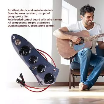 Полностью загруженная панель управления, предварительно смонтированная с жгутом проводов для аксессуаров для пассивно-активных переключаемых инструментов Jazz Bass