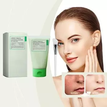 Полностью зеленая томатная маска, очищающее средство для маски из зеленого томата, увлажняющее очищающее средство, успокаивающее очищающее средство, маска из зеленого томата для любой кожи 1pc