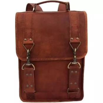 Полнозерновая винтажная кожаная сумка через плечо рюкзака, 13-дюймовые сумки рюкзака для ноутбука MacBook для мужчин и женщин 14 x 10 x 5 in коричневый