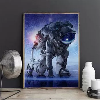 Полные картины из кристаллов и алмазов, звездное небо астронавта, полная алмазная мозаика, абстрактное искусство, наборы для вышивки крестом, подарки своими руками, домашний декор 30*40cm/11.8*15.7in