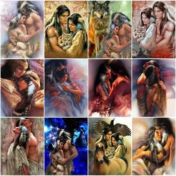 Полные круглые алмазные картины пара объятий картина Алмазная вышивка мозаика вышивка крестом рукоделие домашний декор Full Round 20x30CM