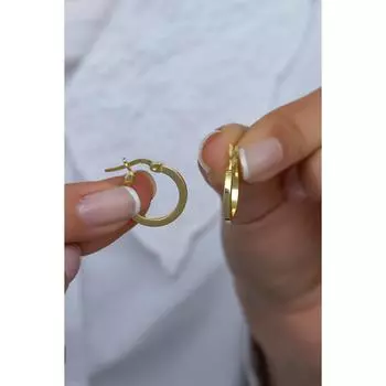 Полные серьги из серебра 925 пробы, 15 мм, золото