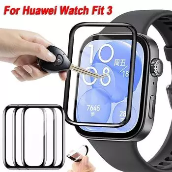 Полные защитные пленки, 3D-пленки для часов с изогнутыми краями, новая защитная пленка для экрана для Huawei Watch Fit 3