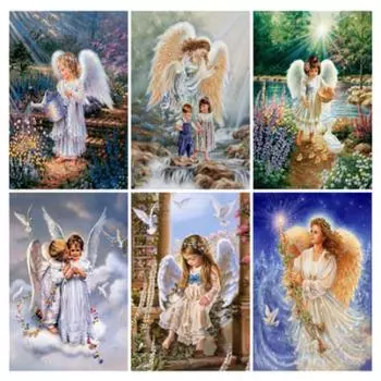 Полный 30X40CM 5D Diy Алмазная картина Милый ангел Вышивка крестиком Домашний декор Подарок ручной работы 1