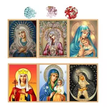 Полный 30X40CM Diy 5D Алмазная картина Вышивка крестом Религиозная икона Алмазная вышивка Мозаика Подарок 1