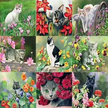 Полный 5D Алмазная картина Роза Собака DIY Алмазная вышивка Алмазная мозаика Наборы для вышивки крестом Домашний декор Подарок Round 20x30cm