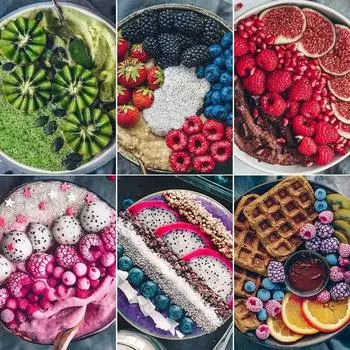 Полный 5D Алмазная картина Вкусные фрукты DIY Алмазная вышивка Алмазная мозаика Наборы для вышивки крестом Домашний декор Подарок Round 20x30cm