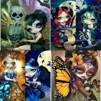 Полный 5D алмазная живопись большая голова Сказочный призрак DIY Алмазная вышивка Алмазная мозаика наборы крестиков домашний декор подарок Round 20x30cm