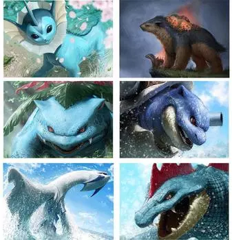 Полный 5D алмазная живопись мультфильм цифровое животное DIY Алмазная вышивка Алмазная мозаика наборы крестиков домашний декор подарок Round 20x30cm