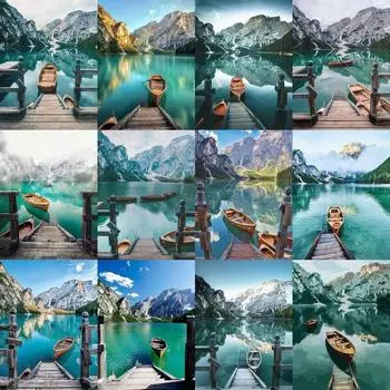 Полный 5D алмазов картина Лодка на озере DIY Алмазная вышивка Алмазная мозаика наборы крестиков домашний декор подарок Round 20x30cm