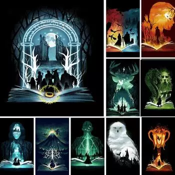 Полный 5D алмазов картина Зачарованный лесной мир животных DIY Алмазная вышивка Алмазная мозаика наборы крестиков домашний декор подарок Round 20x30cm