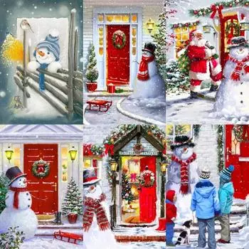 Полный 5D алмазов картина живой снеговик DIY Алмазная вышивка Алмазная мозаика наборы крестиков домашний декор подарок Round 20x30cm