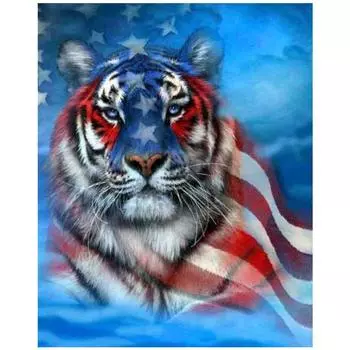 Полный 5D Diy Алмазная картина Американский тигр Алмазная вышивка Крестом Домашний декор Подарок ручной работы 25x30cm