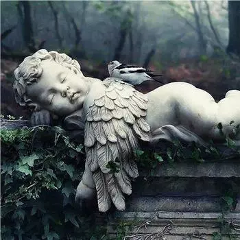 Полный 5D Diy Алмазная картина Ангел Детская Алмазная вышивка Полный лежал вышивка крестом Домашний декор Подарок ручной работы 25x25cm