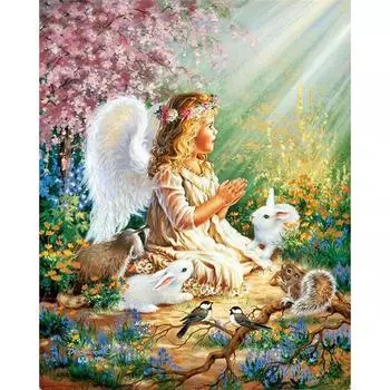 Полный 5D Diy Алмазная картина Ангел Девушка Алмазная вышивка Крест Стежок Главная Декор Ручной подарок 25x30cm
