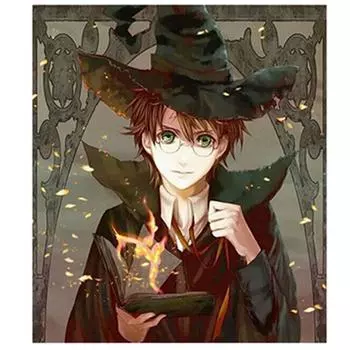 Полный 5D Diy Алмазная картина Анимация Маг Алмазная вышивка Крестом Домашний декор Ручной подарок Подарок 25x30cm