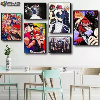 Полный 5D Diy Алмазная картина Аниме Shokugeki no Soma 5D Алмазная картина Full Round 20X30CM